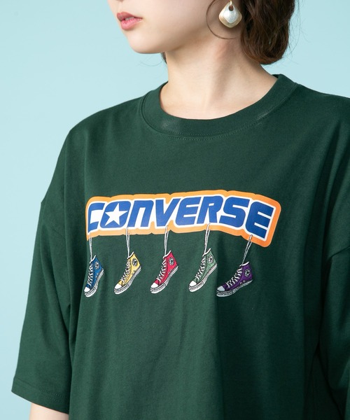 CONVERSE(コンバース)の「【CONVERSE/コンバース】5シューズ刺繍 Tシャツ オールスター刺繍 ブランドロゴプリント(Tシャツ/カットソー・メンズ・ホワイト/ダークグリーン/オフホワイト・MEDIUM/X-LARGE/LARGE)」の4枚目の写真