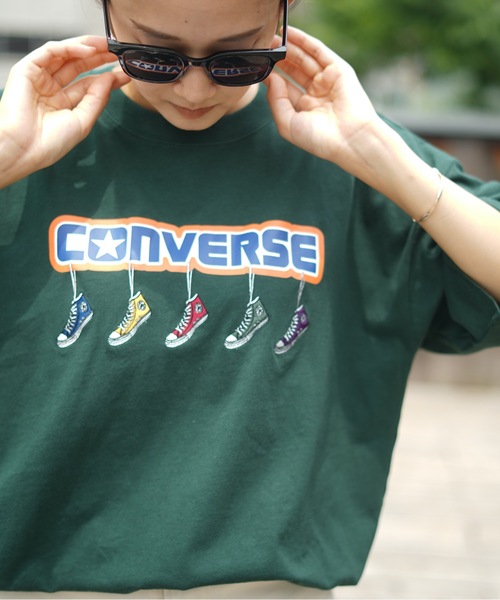 CONVERSE(コンバース)の「【CONVERSE/コンバース】5シューズ刺繍 Tシャツ オールスター刺繍 ブランドロゴプリント(Tシャツ/カットソー・メンズ・ホワイト/ダークグリーン/オフホワイト・MEDIUM/X-LARGE/LARGE)」の15枚目の写真