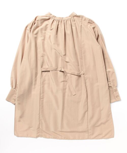REAL CUBE（リアルキューブ）の「スタンドチュニックシャツ（シャツ/ブラウス・レディース・ベージュ/ブラック・M）」の3枚目の写真