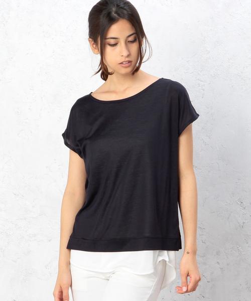 green label relaxing（グリーンレーベルリラクシング）の「GT TC×TR レイヤードテンジク  プルオーバー カットソー（Tシャツ/カットソー・レディース・ライトグレー/コバルトブルー/ネイビー/オリーブ・フリー）」の3枚目の写真