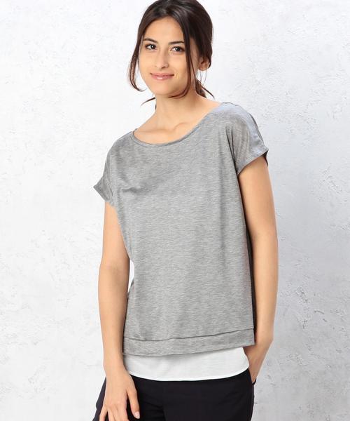 green label relaxing（グリーンレーベルリラクシング）の「GT TC×TR レイヤードテンジク  プルオーバー カットソー（Tシャツ/カットソー・レディース・ライトグレー/コバルトブルー/ネイビー/オリーブ・フリー）」の2枚目の写真