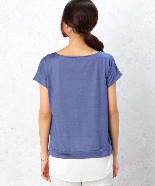 green label relaxing（グリーンレーベルリラクシング）の「GT TC×TR レイヤードテンジク  プルオーバー カットソー（Tシャツ/カットソー・レディース・ライトグレー/コバルトブルー/ネイビー/オリーブ・フリー）」の5枚目の写真