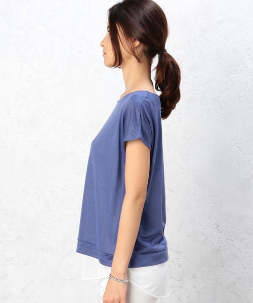 green label relaxing（グリーンレーベルリラクシング）の「GT TC×TR レイヤードテンジク  プルオーバー カットソー（Tシャツ/カットソー・レディース・ライトグレー/コバルトブルー/ネイビー/オリーブ・フリー）」の7枚目の写真