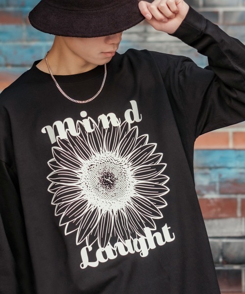 improves(インプローブス)の「【UAU】Mind Laught フラワープリント ロンT(Tシャツ/カットソー・メンズ・ホワイト/ブラック/ブラック系その他/ホワイト系その他・MEDIUM/LARGE/X-LARGE)」の4枚目の写真