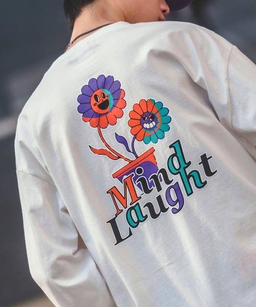 improves(インプローブス)の「【UAU】Mind Laught フラワープリント ロンT(Tシャツ/カットソー・メンズ・ホワイト/ブラック/ブラック系その他/ホワイト系その他・MEDIUM/LARGE/X-LARGE)」の1枚目の写真
