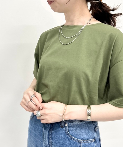 LEPSIM（レプシィム）の「マルチキノウベーシックT　163542（Tシャツ/カットソー・レディース・ブラック/グレー/オフホワイト/カーキ/ライトグリーン/ラベンダー・MEDIUM/SMALL）」の5枚目の写真