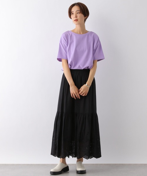 LEPSIM（レプシィム）の「マルチキノウベーシックT　163542（Tシャツ/カットソー・レディース・ブラック/グレー/オフホワイト/カーキ/ライトグリーン/ラベンダー・MEDIUM/SMALL）」の12枚目の写真