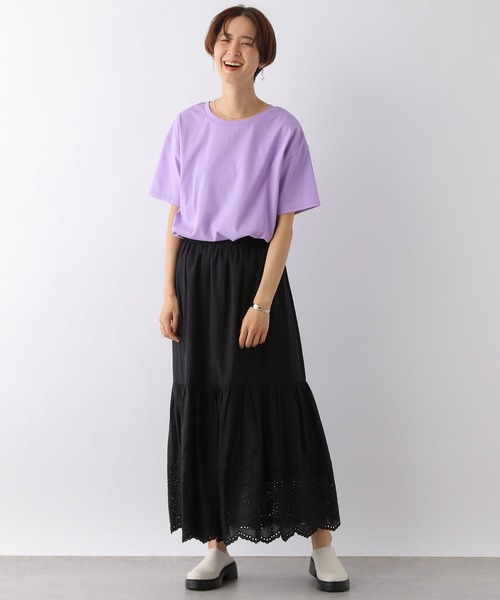LEPSIM（レプシィム）の「マルチキノウベーシックT　163542（Tシャツ/カットソー・レディース・ブラック/グレー/オフホワイト/カーキ/ライトグリーン/ラベンダー・MEDIUM/SMALL）」の21枚目の写真