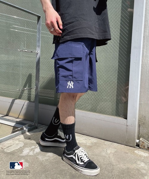 MLB(メジャーリーグベースボール)の「【MLB/エムエルビー】ロゴ刺繍カーゴショートパンツ(その他パンツ・メンズ・カーキ/ブラック/ネイビー・MEDIUM/LARGE)」の3枚目の写真