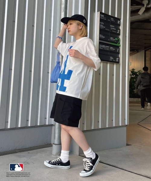 MLB(メジャーリーグベースボール)の「【MLB/エムエルビー】ロゴ刺繍カーゴショートパンツ(その他パンツ・メンズ・カーキ/ブラック/ネイビー・MEDIUM/LARGE)」の7枚目の写真