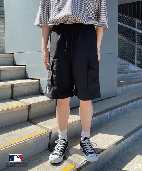 選ぶなら セール】【MLB/エムエルビー】ロゴ刺繍カーゴショートパンツ パンツ