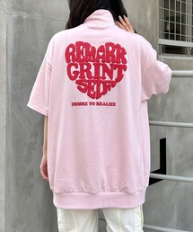 INGNI | ハーフZIP BACKハートロゴミニスウェット半袖チュニック(その他トップス)