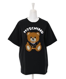Lino Lino モスキーノ　スワロフスキーくま　チュニックＴシャツ MOSCHINO (モスキーノ) ITALYベア ロゴプリント クルーネック