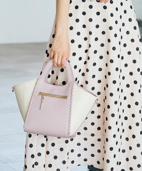 grove（グローブ）の「◆カガリクリテ2WAYトート（トートバッグ・レディース・アイボリー/ライトパープル/キャメル/ライトグレー・00）」の3枚目の写真