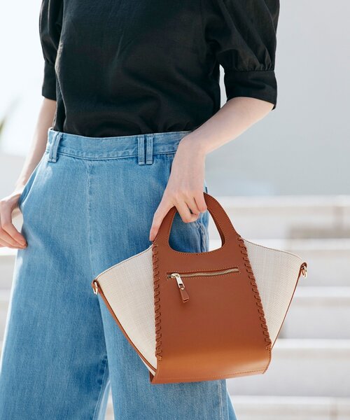 grove（グローブ）の「◆カガリクリテ2WAYトート（トートバッグ・レディース・アイボリー/ライトパープル/キャメル/ライトグレー・00）」の4枚目の写真