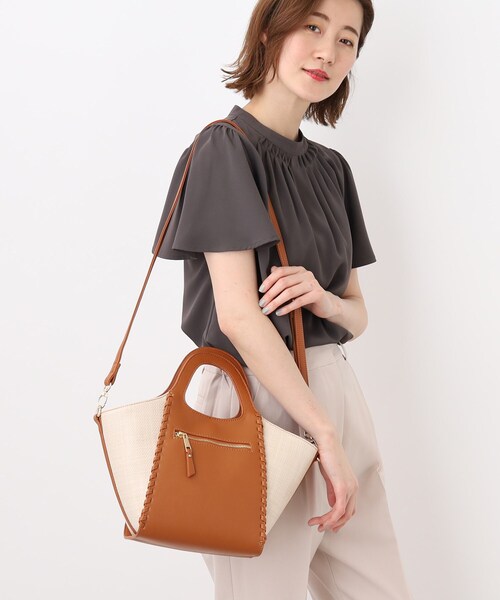 grove（グローブ）の「◆カガリクリテ2WAYトート（トートバッグ・レディース・アイボリー/ライトパープル/キャメル/ライトグレー・00）」の9枚目の写真