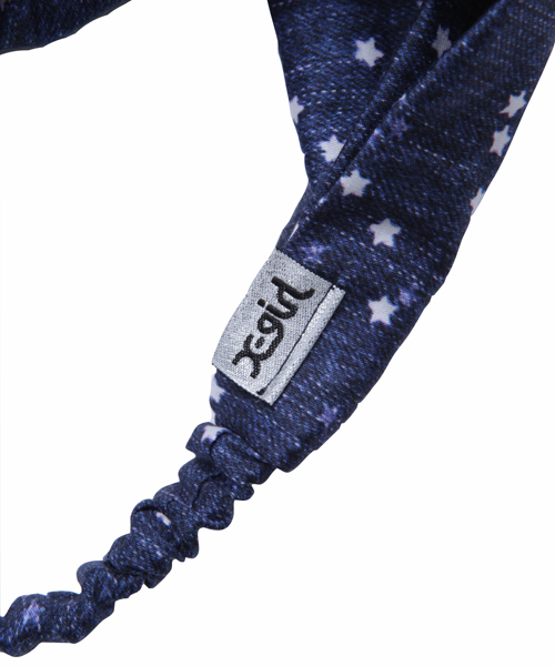 X-girl Stages（エックスガールステージス）の「HAIR BAND GALAXY（ヘアバンド・キッズ・ブラック/ネイビー・ONE SIZE）」の4枚目の写真