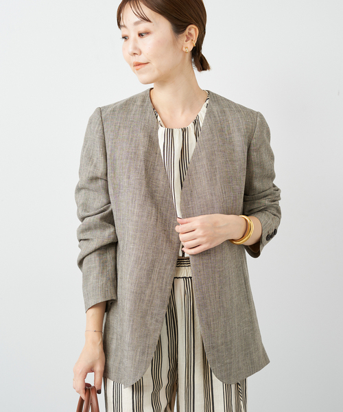 plage（プラージュ）の「CANGIOLI Collarless ジャケット（ノーカラー