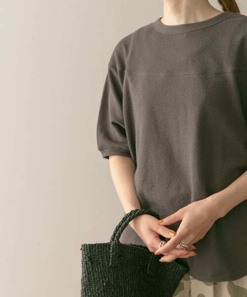URBAN RESEARCH DOORS(アーバンリサーチドアーズ)の「スラブインレイ切替プルオーバー(Tシャツ/カットソー・レディース・チャコールグレー/オフホワイト/ライトカーキ・MEDIUM)」の10枚目の写真