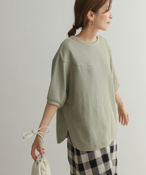 URBAN RESEARCH DOORS(アーバンリサーチドアーズ)の「スラブインレイ切替プルオーバー(Tシャツ/カットソー・レディース・チャコールグレー/オフホワイト/ライトカーキ・MEDIUM)」の16枚目の写真