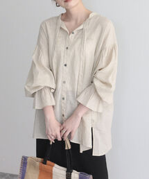 fredy emue | 【fredyemueフレディエミュ】リネン混2WAYボウタイシャツ(シャツ/ブラウス)