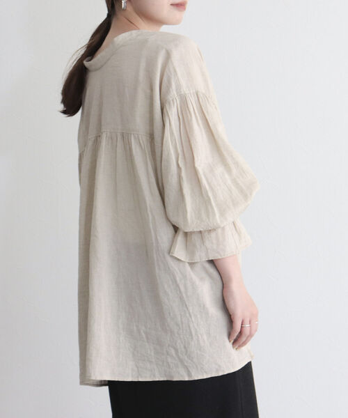 fredy emue（フレディエミュ）の「【fredyemueフレディエミュ】リネン混2WAYボウタイシャツ（シャツ/ブラウス・レディース・ベージュ/チャコールグレー/オフホワイト・38）」の18枚目の写真