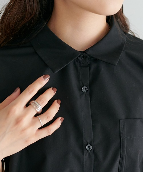 DISCOAT（ディスコート）の「袖バルーンクロップドシャツ（シャツ/ブラウス・レディース・オフホワイト/ブラック・FREE）」の10枚目の写真