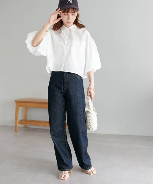 DISCOAT（ディスコート）の「袖バルーンクロップドシャツ（シャツ/ブラウス・レディース・オフホワイト/ブラック・FREE）」の15枚目の写真