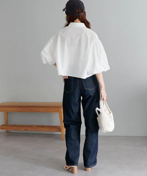 DISCOAT（ディスコート）の「袖バルーンクロップドシャツ（シャツ/ブラウス・レディース・オフホワイト/ブラック・FREE）」の18枚目の写真