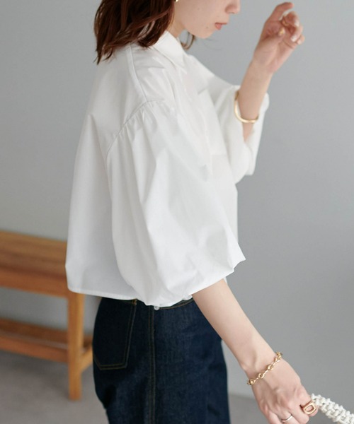 DISCOAT（ディスコート）の「袖バルーンクロップドシャツ（シャツ/ブラウス・レディース・オフホワイト/ブラック・FREE）」の21枚目の写真
