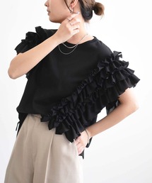 アシメフリルTシャツ