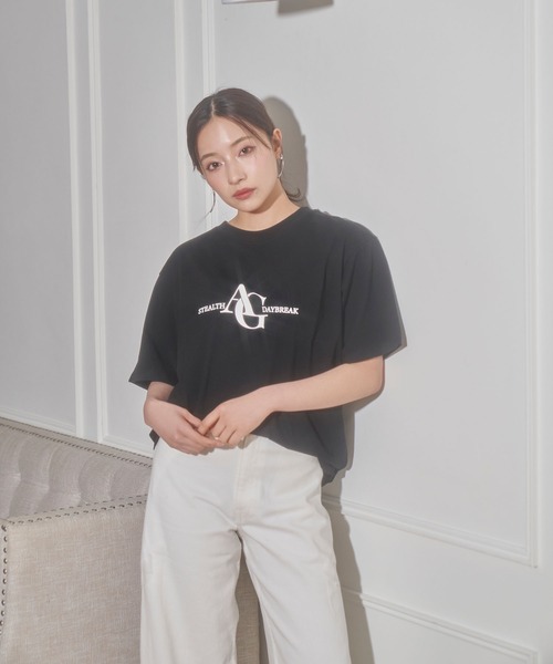 ANDGEEBEE（アンジービー）の「UNISEX プリントロゴT（Tシャツ/カットソー・レディース・ブラック/ホワイト・X-LARGE）」の2枚目の写真