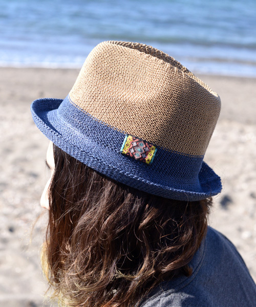 チャイハネ（チャイハネ）の「【チャイハネ】ツートーンハット（ハット・メンズ・グリーン/ブルー/ベージュ/ブラック・FREE）」の4枚目の写真