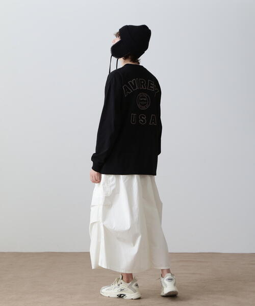 AVIREX(アヴィレックス)の「《直営店限定》L/S VARSITY LOGO T-SHIRT/ バーシティロゴTシャツ(Tシャツ/カットソー・レディース・ホワイト系2/ダークグリーン系/ブラック・F)」の5枚目の写真