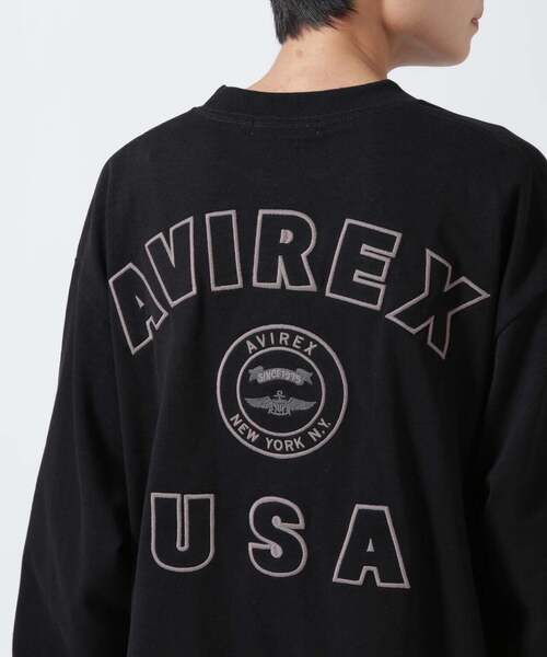 AVIREX(アヴィレックス)の「《直営店限定》L/S VARSITY LOGO T-SHIRT/ バーシティロゴTシャツ(Tシャツ/カットソー・レディース・ホワイト系2/ダークグリーン系/ブラック・F)」の14枚目の写真