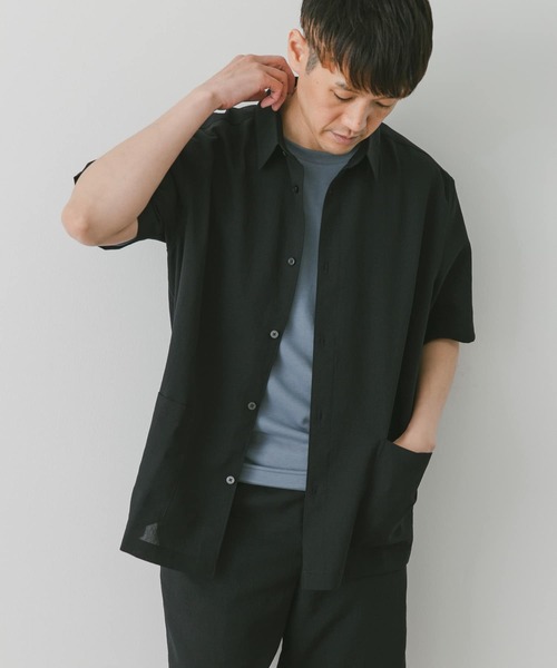 URBAN RESEARCH DOORS（アーバンリサーチドアーズ）の「『セットアップ対応』『UR TECH DRYLUXE』イージーケア レギュラーカラーシャツ（シャツ/ブラウス・メンズ・ネイビー/ベージュ/ブルー系その他・MEDIUM/LARGE）」の14枚目の写真