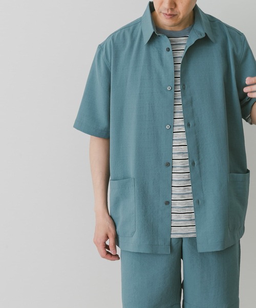 URBAN RESEARCH DOORS（アーバンリサーチドアーズ）の「『セットアップ対応』『UR TECH DRYLUXE』イージーケア レギュラーカラーシャツ（シャツ/ブラウス・メンズ・ネイビー/ベージュ/ブルー系その他・MEDIUM/LARGE）」の18枚目の写真