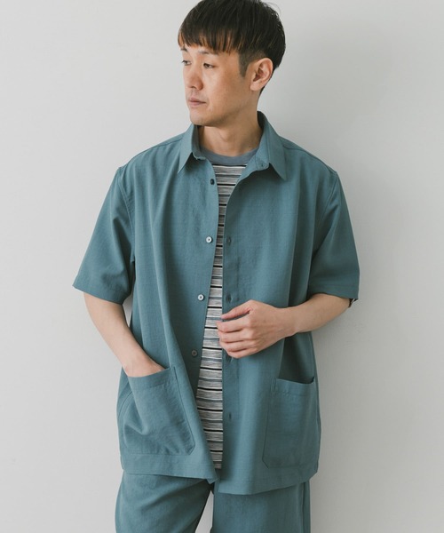 URBAN RESEARCH DOORS（アーバンリサーチドアーズ）の「『セットアップ対応』『UR TECH DRYLUXE』イージーケア レギュラーカラーシャツ（シャツ/ブラウス・メンズ・ネイビー/ベージュ/ブルー系その他・MEDIUM/LARGE）」の20枚目の写真