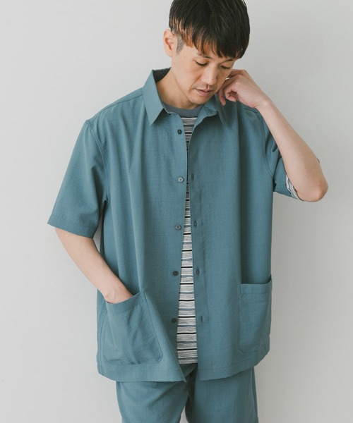 URBAN RESEARCH DOORS（アーバンリサーチドアーズ）の「『セットアップ対応』『UR TECH DRYLUXE』イージーケア レギュラーカラーシャツ（シャツ/ブラウス・メンズ・ネイビー/ベージュ/ブルー系その他・MEDIUM/LARGE）」の21枚目の写真