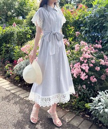 レースデザインシャツワンピース【ZOZOTOWN限定アイテム】