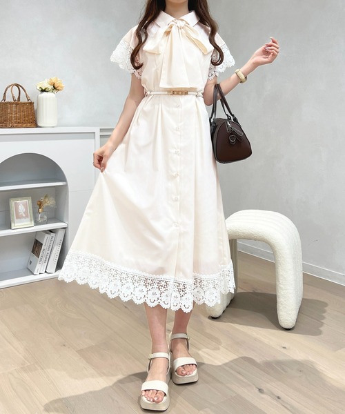 ワンピース　バラ売 セール】レースデザインシャツワンピース【ZOZOTOWN限定アイテム