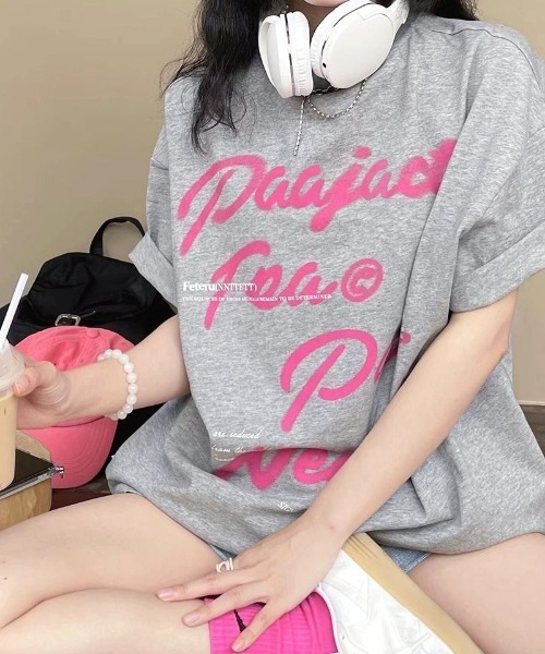 Achic（アシック）の「英文字ロゴプリント半袖Tシャツ（Tシャツ/カットソー・レディース・ブラック/グレー/ダークグレー・M）」の6枚目の写真