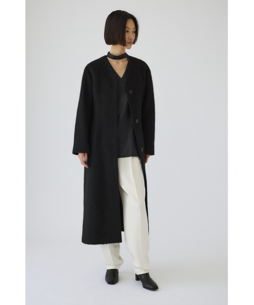 RIM.ARK（リムアーク）の「Waist shape curve CT ウエストシェープカーブコート（ノーカラーコート・レディース・ブラック/ライトグレー・36/38）」の5枚目の写真