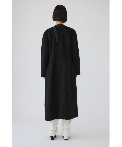 RIM.ARK リムアーク　ウール混合 ブラック ロングコート ベルト付き RIM.ARK リムアーク ウール混合 ブラック ロングコート ベルト