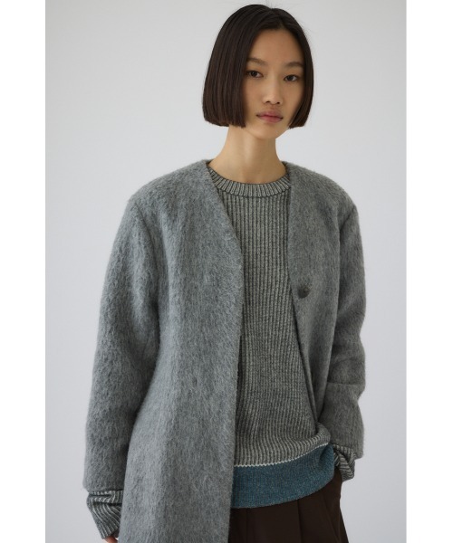 RIM.ARK（リムアーク）の「Waist shape curve CT ウエストシェープカーブコート（ノーカラーコート・レディース・ブラック/ライトグレー・36/38）」の21枚目の写真