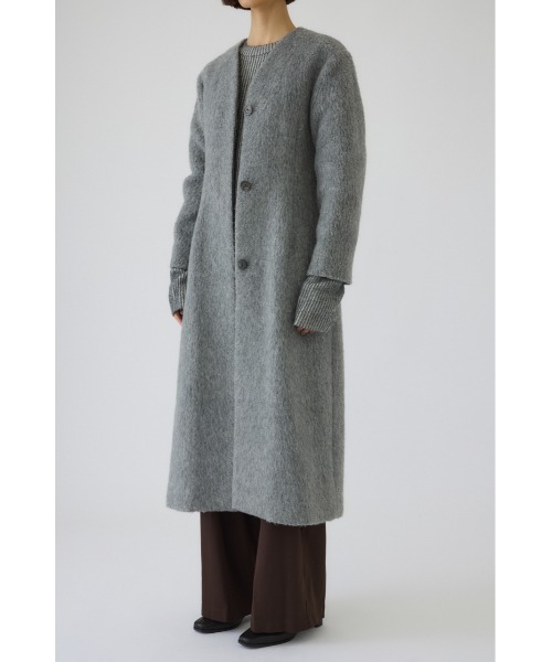 RIM.ARK（リムアーク）の「Waist shape curve CT ウエストシェープカーブコート（ノーカラーコート・レディース・ブラック/ライトグレー・36/38）」の22枚目の写真