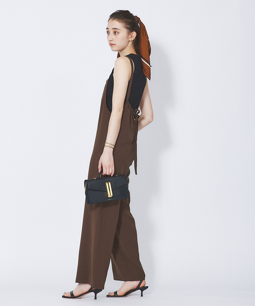 Rouge vif（ルージュヴィフ）の「ドライタッチストレッチサロペット（サロペット/オーバーオール・レディース・ブラック/ブラウン・フリー）」の3枚目の写真