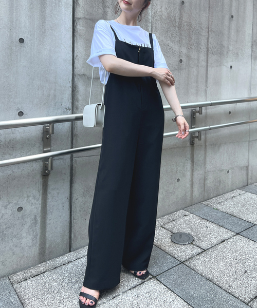 Rouge vif（ルージュヴィフ）の「ドライタッチストレッチサロペット（サロペット/オーバーオール・レディース・ブラック/ブラウン・フリー）」の11枚目の写真