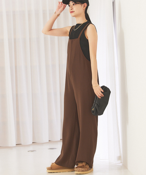 Rouge vif（ルージュヴィフ）の「ドライタッチストレッチサロペット（サロペット/オーバーオール・レディース・ブラック/ブラウン・フリー）」の13枚目の写真