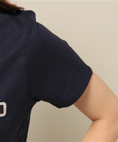 ELFORBR（エルフォーブル）の「スタンダードフロッキープリントロゴＴシャツ（Tシャツ/カットソー・レディース・ホワイト/ネイビー・MEDIUM）」の10枚目の写真